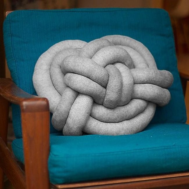 Gray Knot Pillows On Wooden Frames