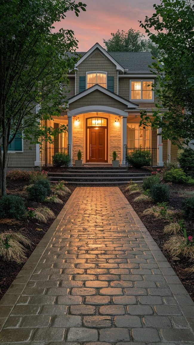 Chevron Wooden Yard Pathways