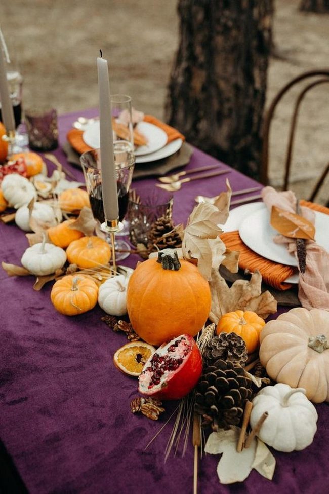 Deep Purple Autumn Table