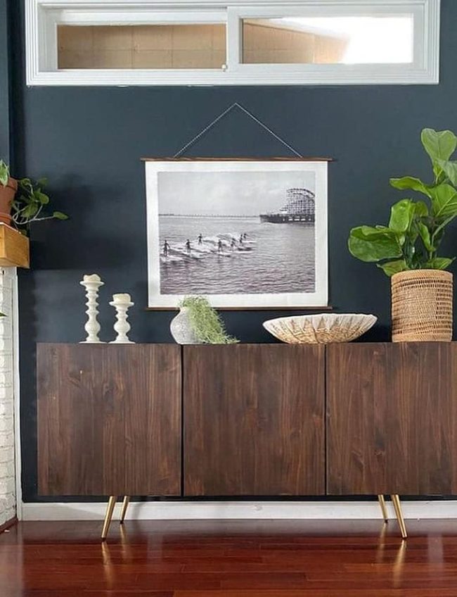 Dark Wood Custom Doors With Brass Legs