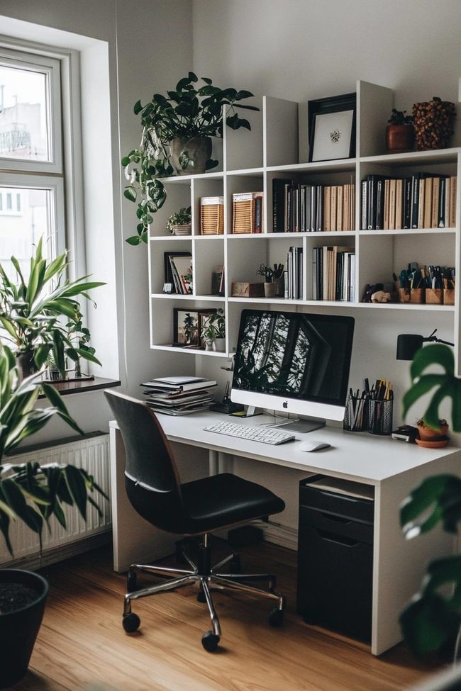 White Kallax Cubbies Office Organization