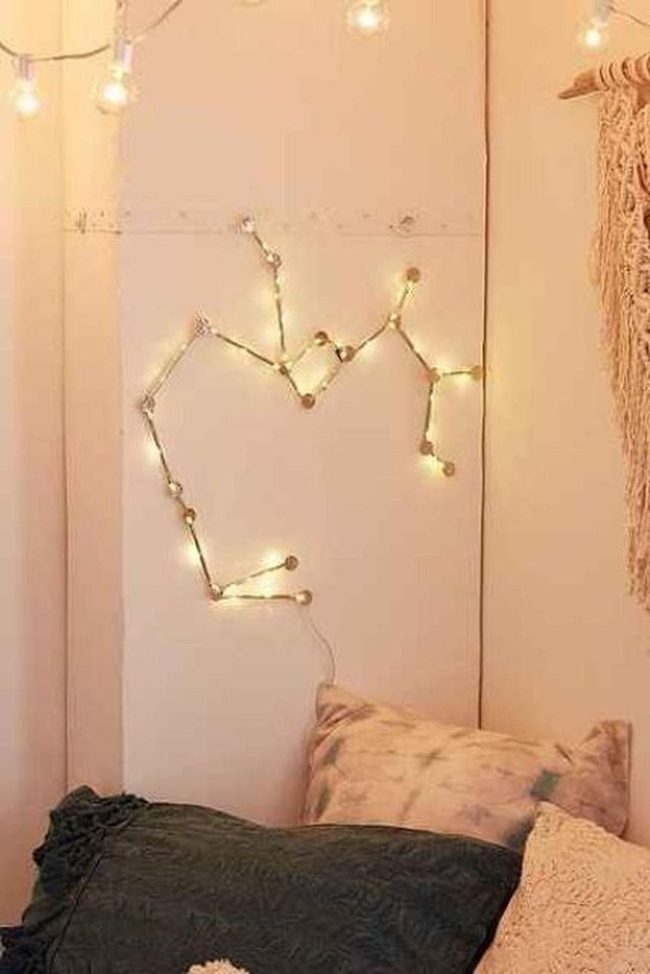 Heart-Shaped String Lights Beige