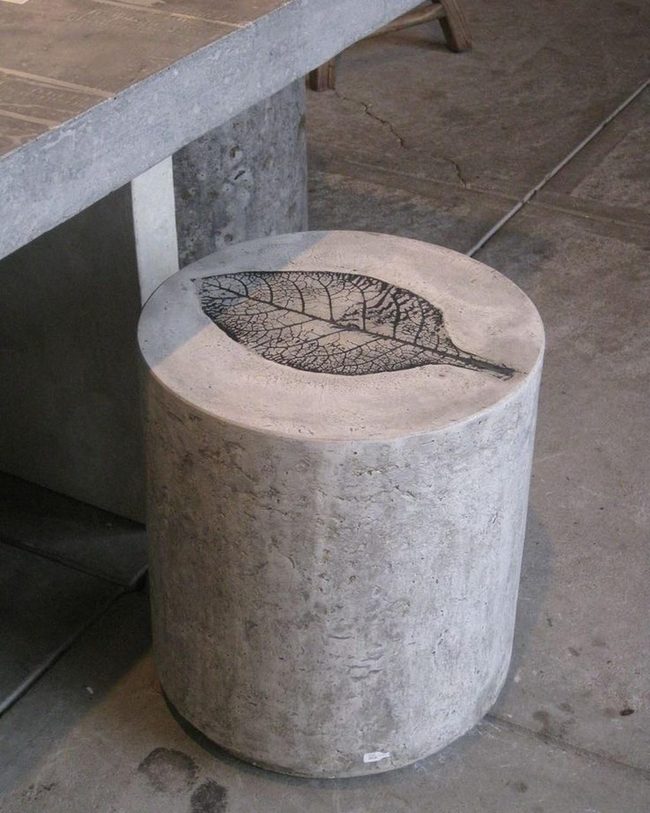 Concrete Leaf Stool Statement