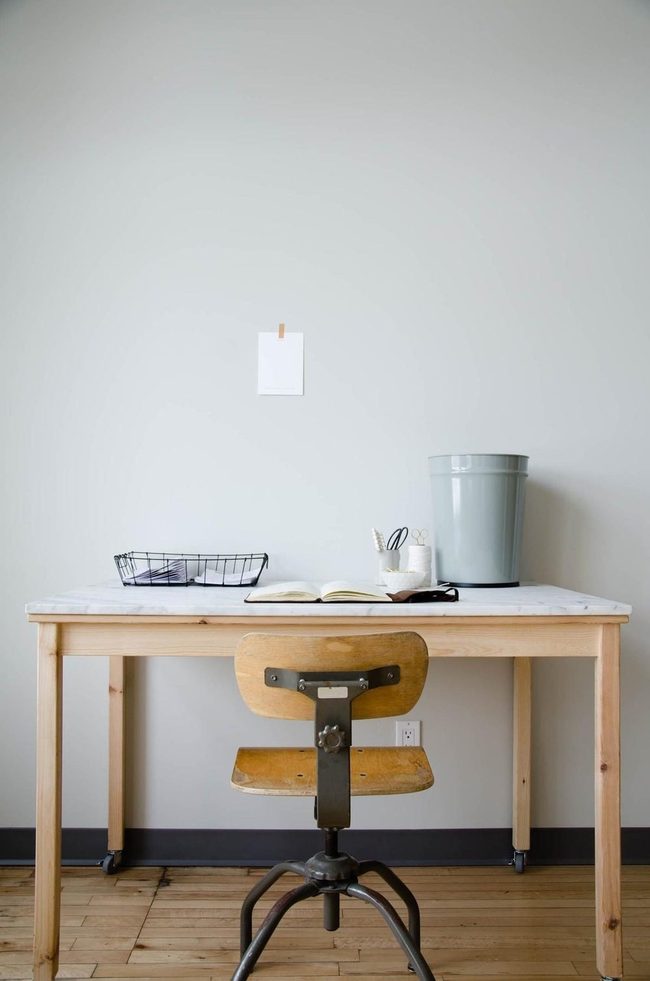 White Wood Desk Workspace