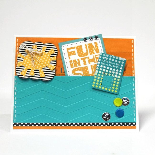 Orange And Teal Stitched Celebration