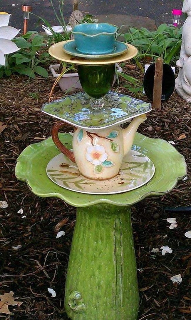 Stacked Pottery Garden Tower