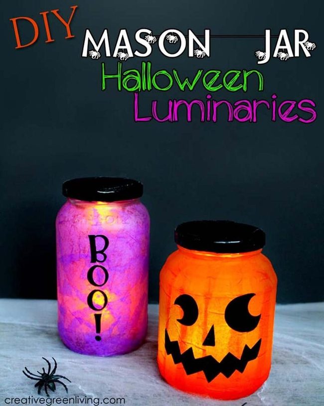 Mason Jar Jack-O'-Lanterns Orange