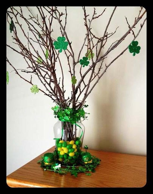 Candy-Filled Glass With Green Twigs