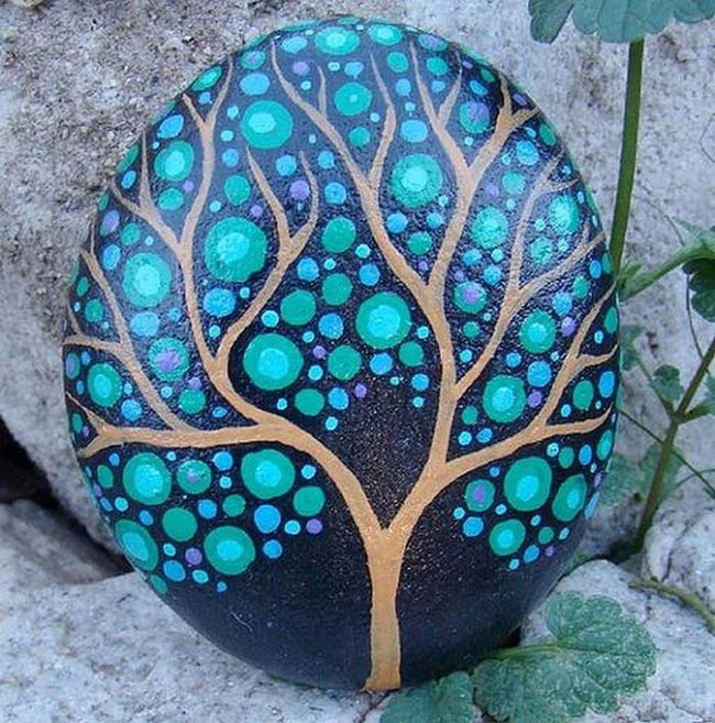 Turquoise Trees With Shimmering Black