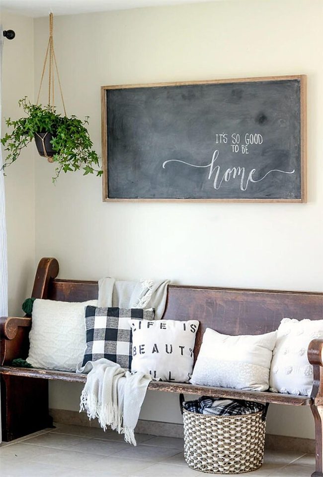 Black Board, Warm Wood Frame
