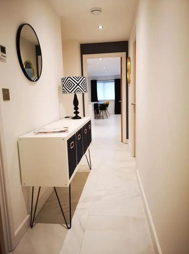 White Hallway, Mirrored Light