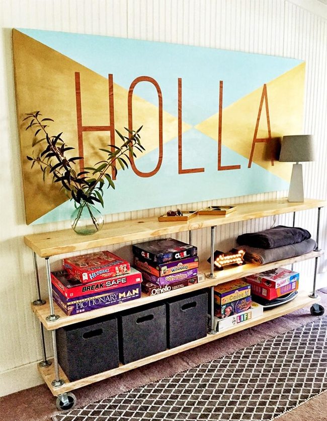 Rolling Wood And Metal Shelving