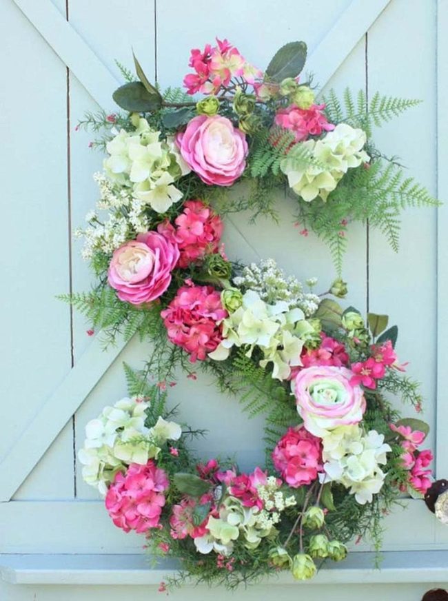 Personalized Initial Wreath Door