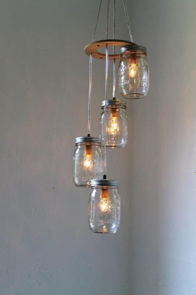 Suspended Glass Jar Chandelier