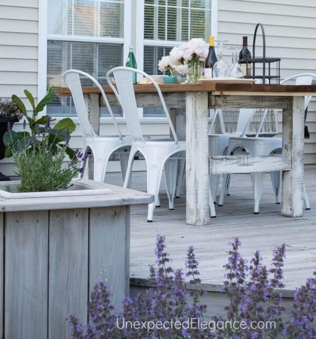 Weathered Wood Farmhouse Table