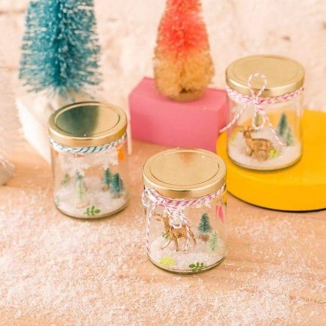 Snowy Miniature Glass Jars