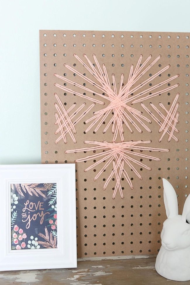 Pink Stars Brown Pegboard