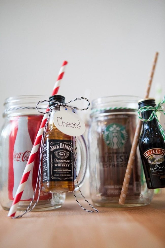 Miniature Cocktail Bottles Glass Jars