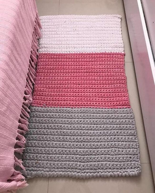 Chunky Knit Rugs, Soft Gray Pink
