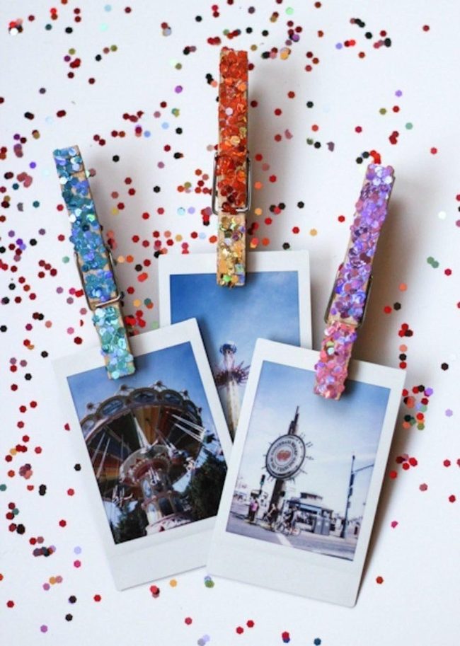 Glitter Clothespins With Amusement Memories