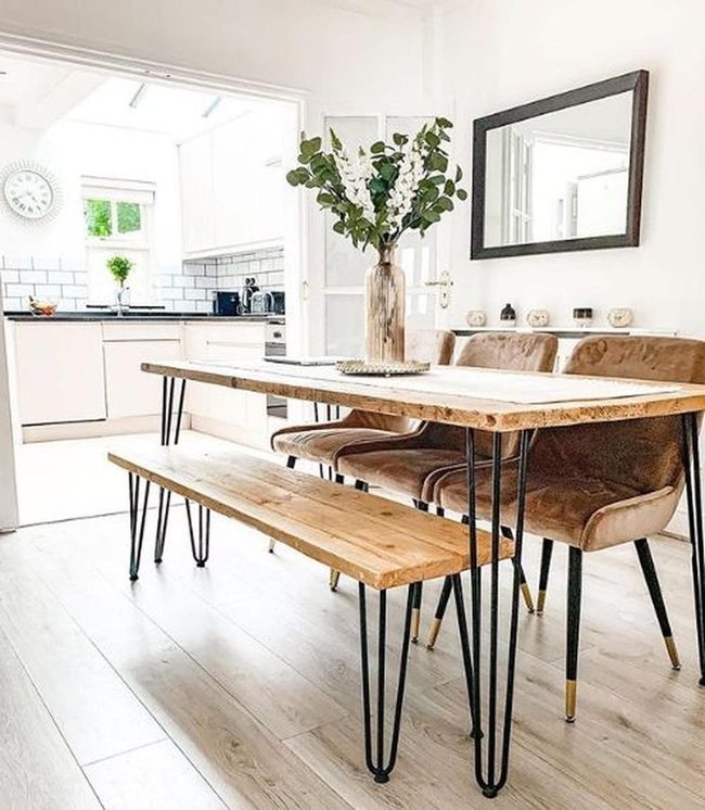 Light Wood And White Modern Dining