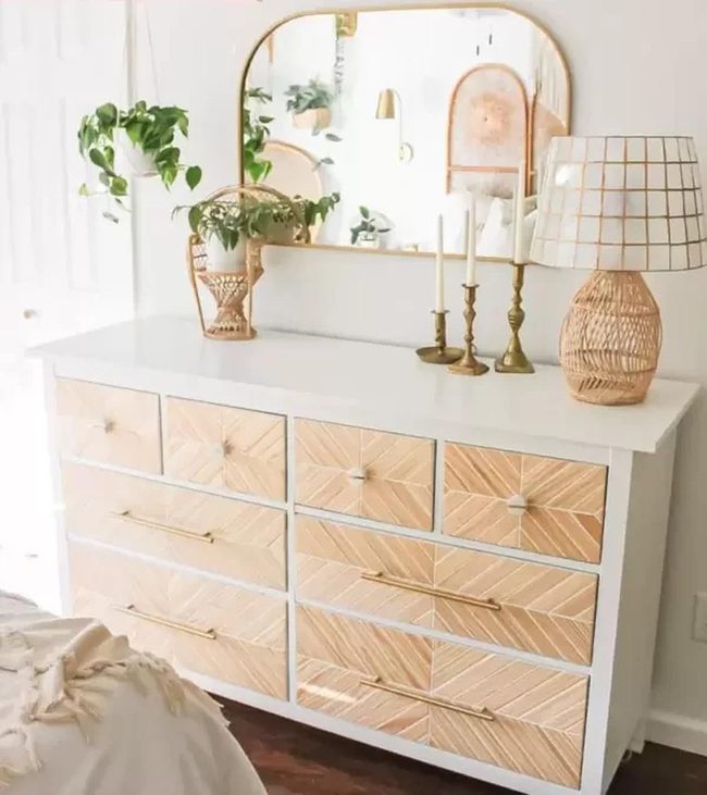 Timber Chevron Drawer Fronts White