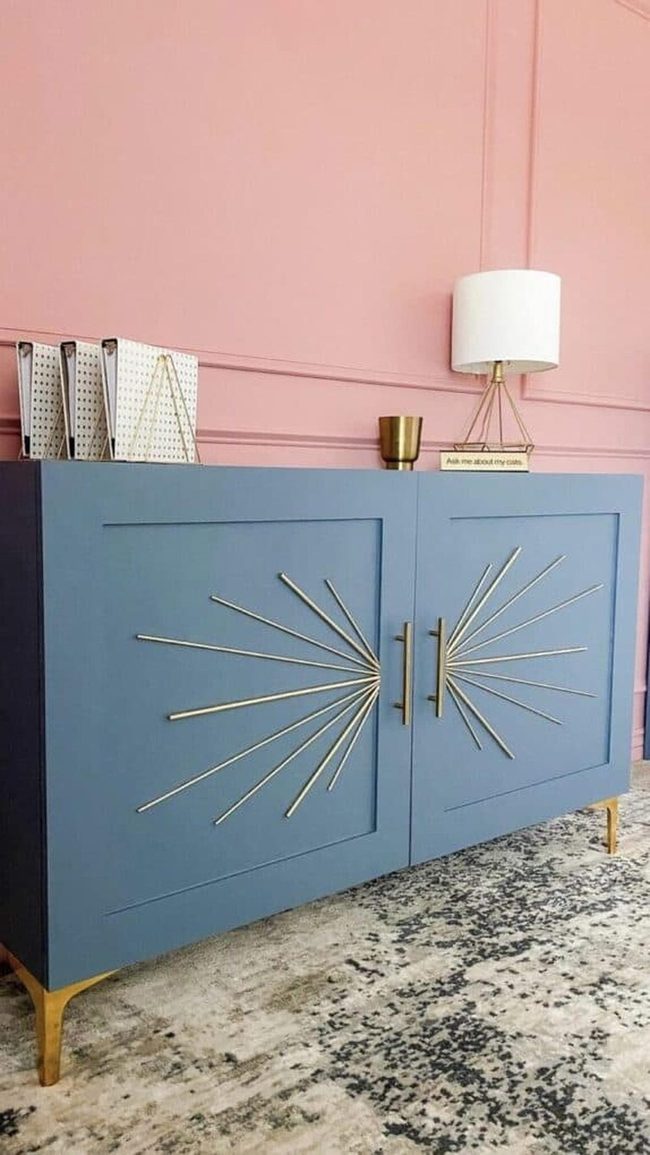 Brass-Trimmed Kallax With Sunrise Doors