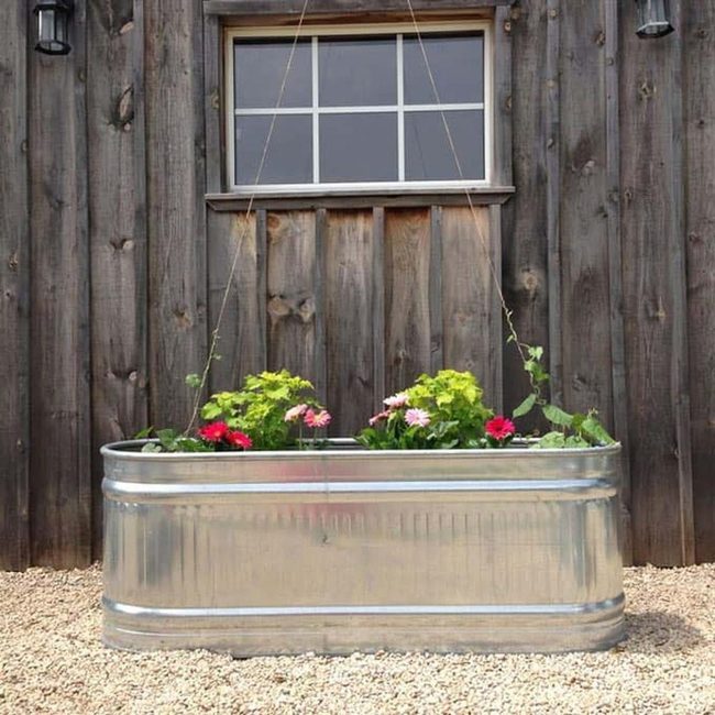Galvanized Trough Garden Bed