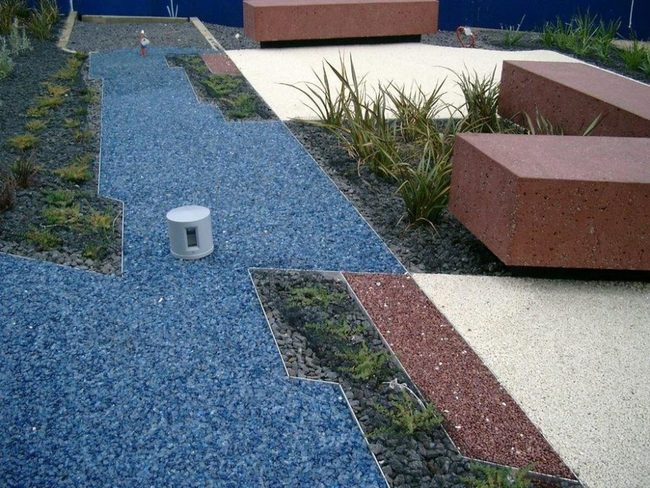Geometric Blue Garden Path