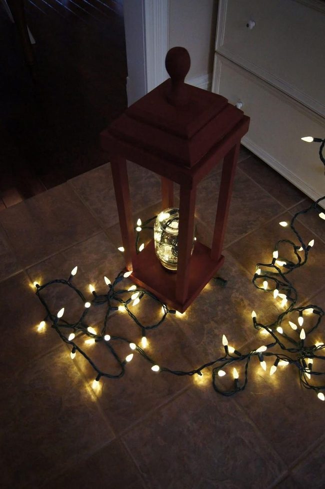Inverted Mason Jars, Twinkling Lights