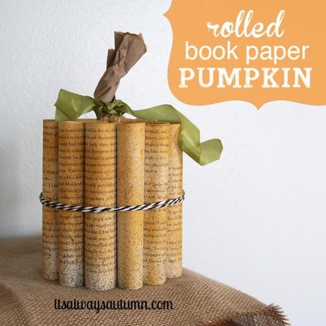 Vintage Book Page Pumpkins