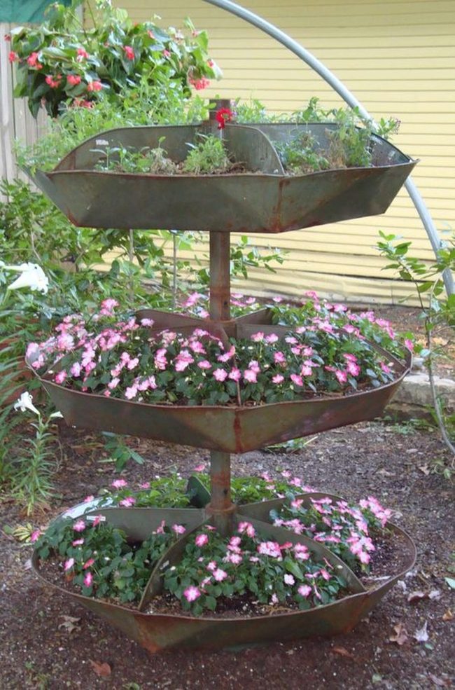 Cascading Blooms Metal Tower
