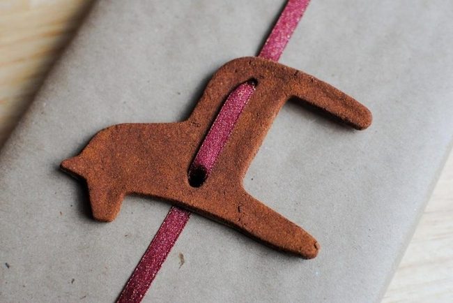 Leather Animal Tags, Deep Red Ribbons