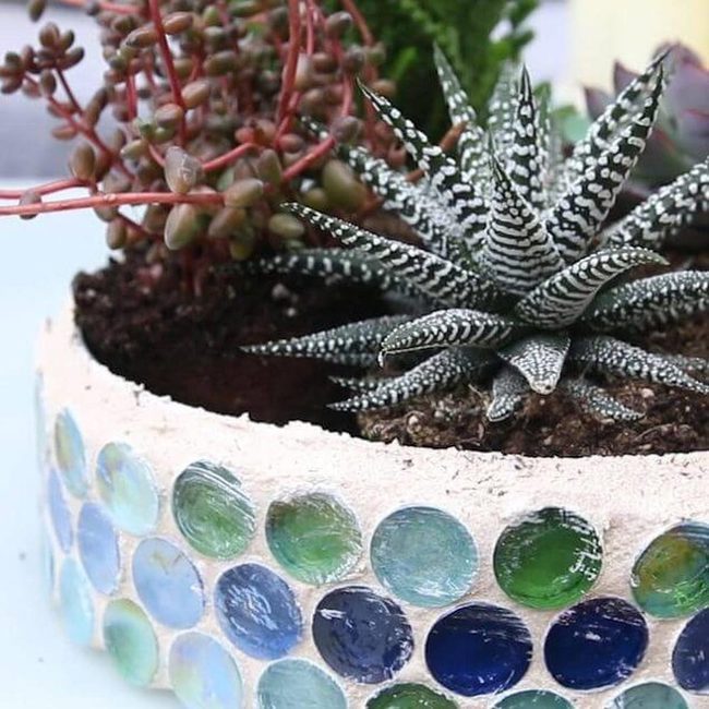 Colorful Mosaic Garden Planters