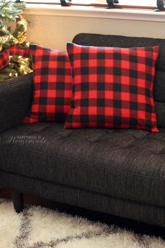 Plaid Pillows Pop Color