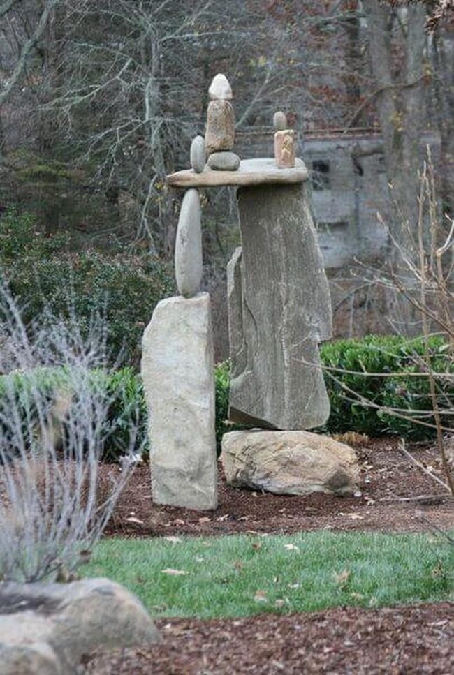Stacked Stone Garden Anchors