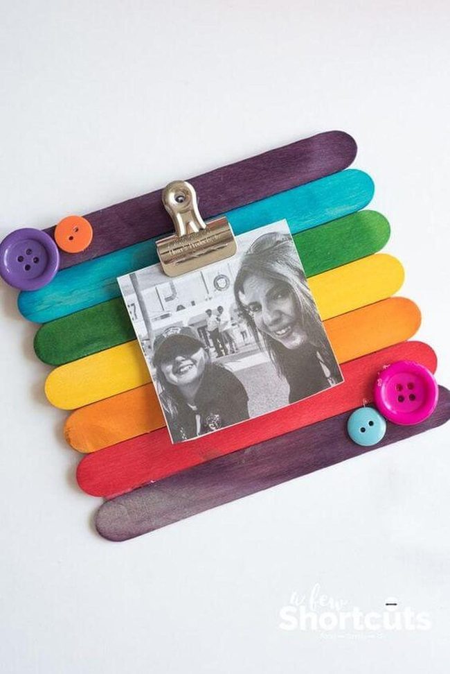 Colorful Popsicle Clip Frame