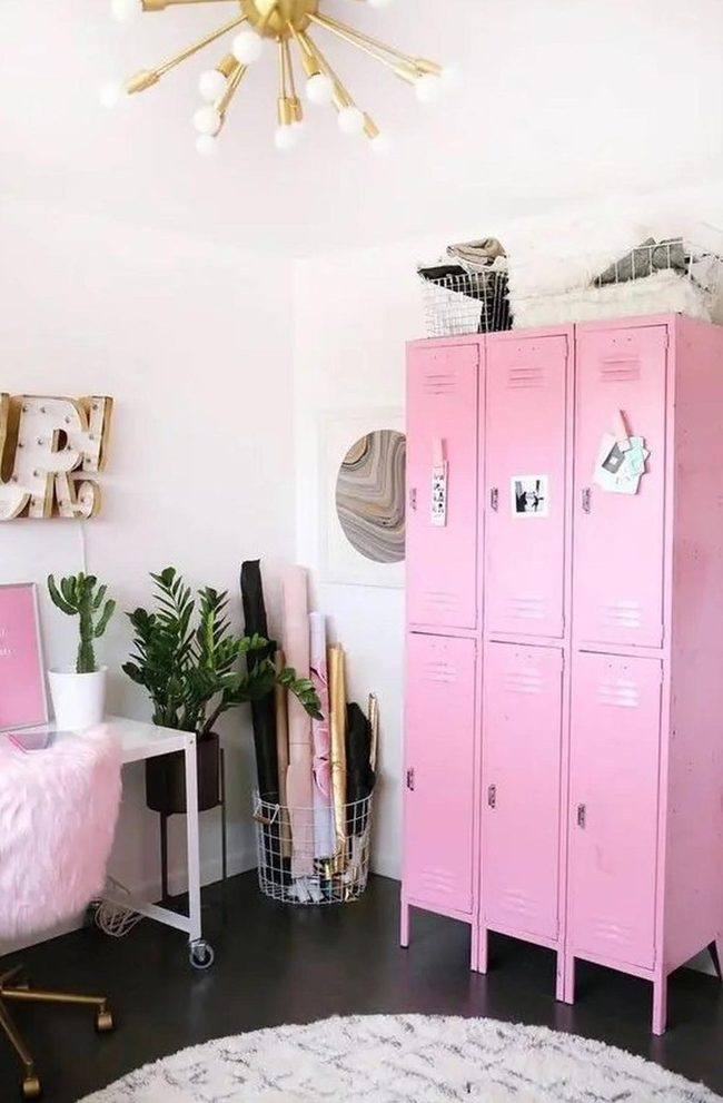 Pink Lockers, White Walls, Green Life