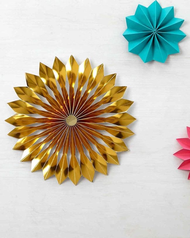 Gold Origami Flower Statement
