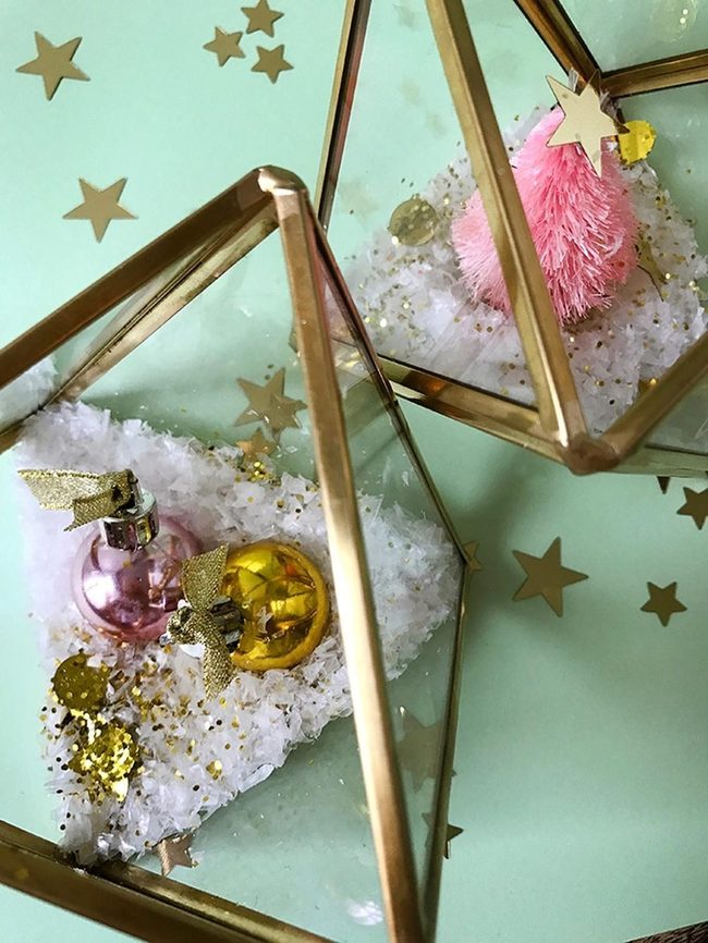Gold-Trimmed Winter Terrariums