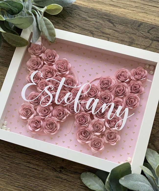 Soft Pink Roses Memory Box
