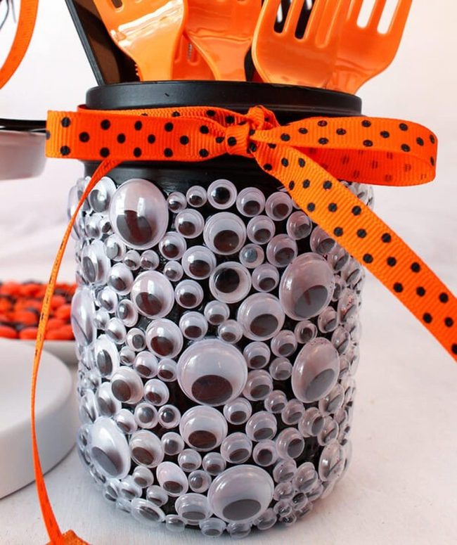 Googly-Eyed Mason Jars