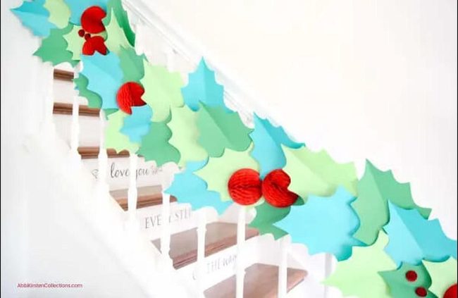 Blue Holly Berry Garland