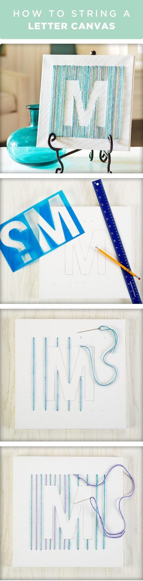 Neon Yarn Letter Canvas