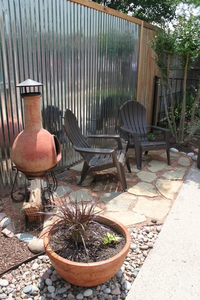 Corrugated Metal Patio Wall