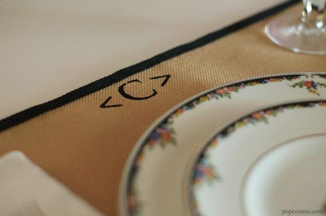 Monogrammed Tan Placemats With Floral Plates