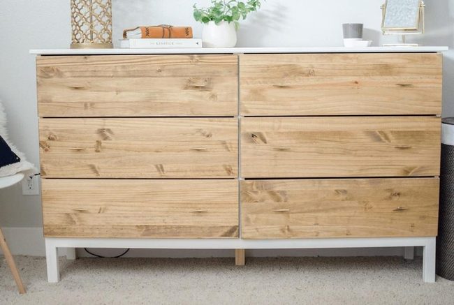 Light Wood Dresser Gray Walls