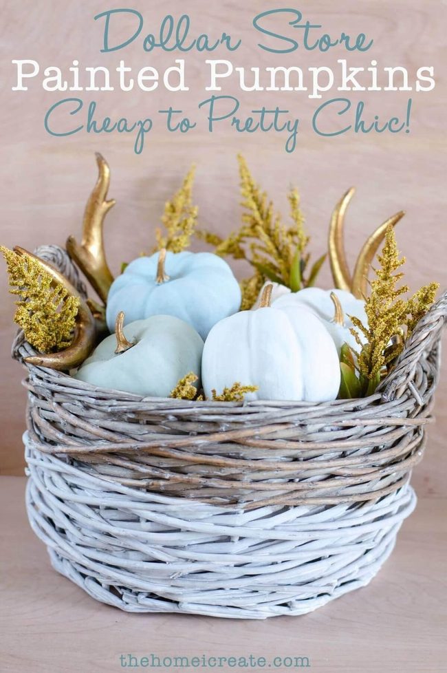 Blue Pumpkins With Gold Accents
