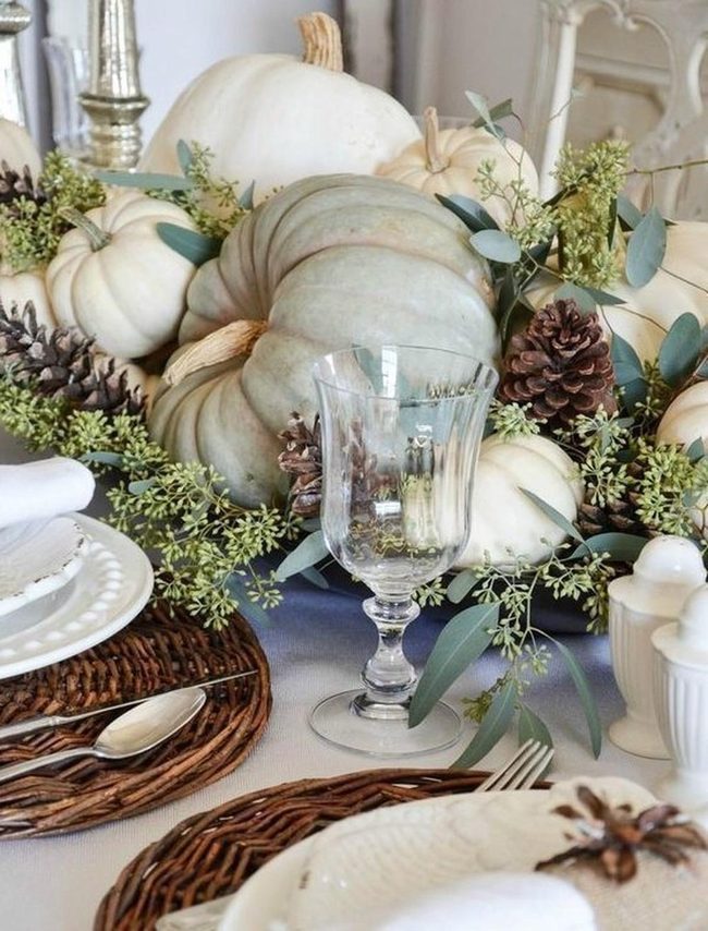 Pale Green Pumpkins, Pinecone Harvest
