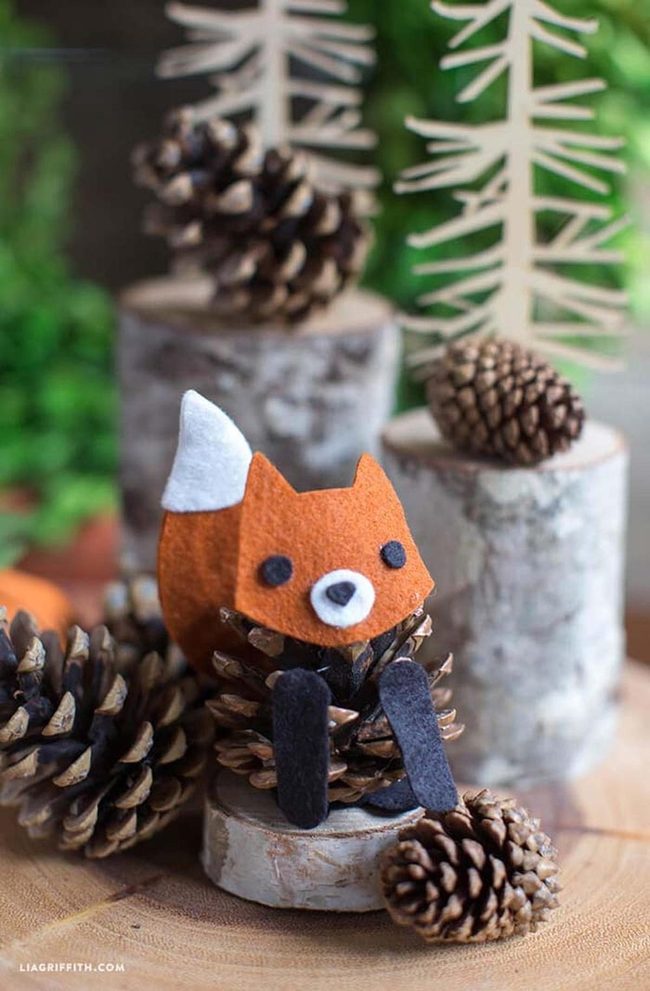 Pinecone Fox Felt Craft